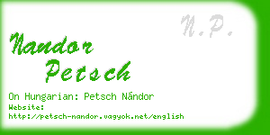 nandor petsch business card